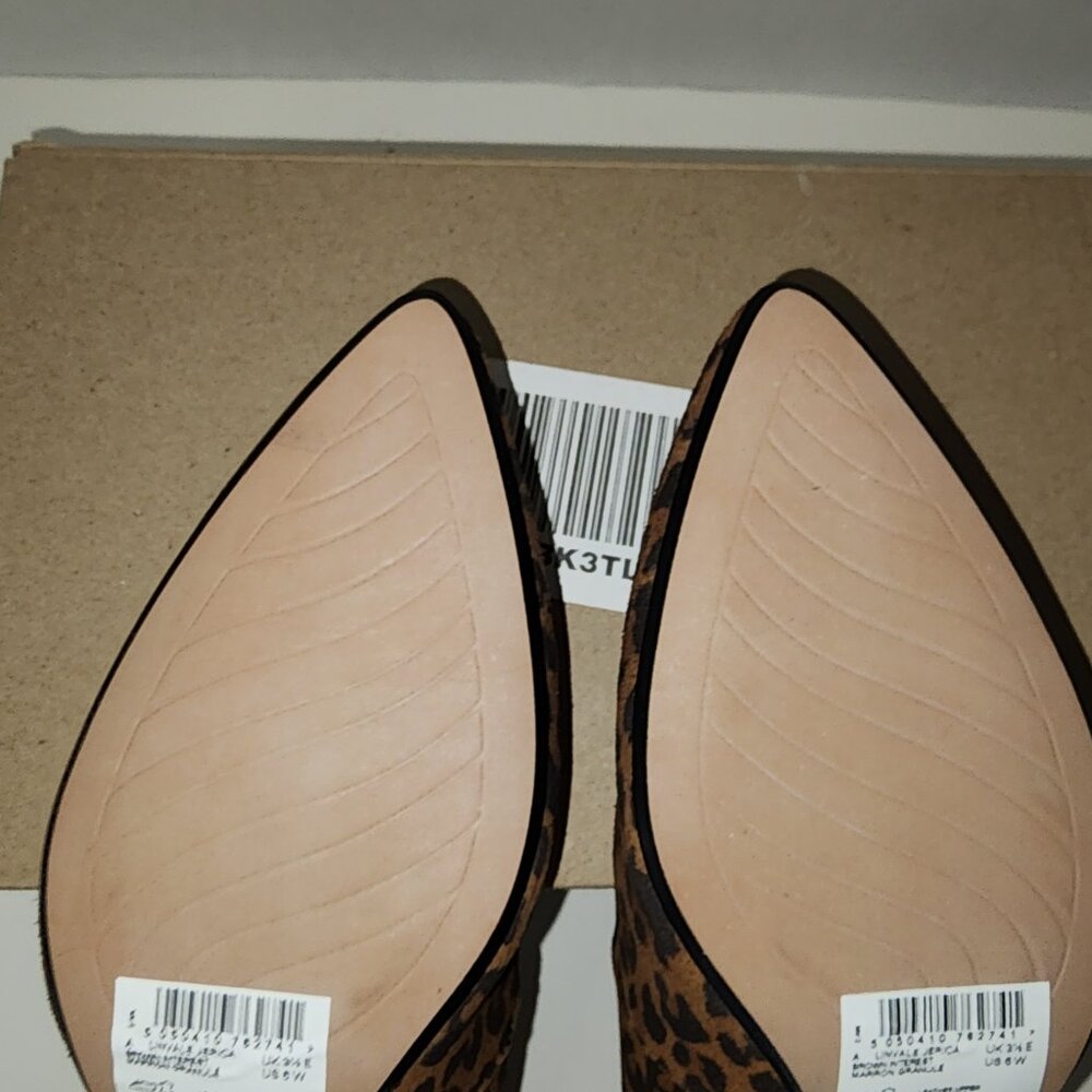 Clarks Collections 6 Wide Women's Leather Pumps Leopard Print Linvale Jerica NIB - Picture 6 of 10